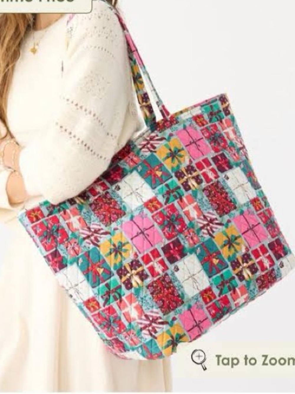 NWT Vera Bradley under the tree present 🎁 Quilted Patchwork Tote Bag